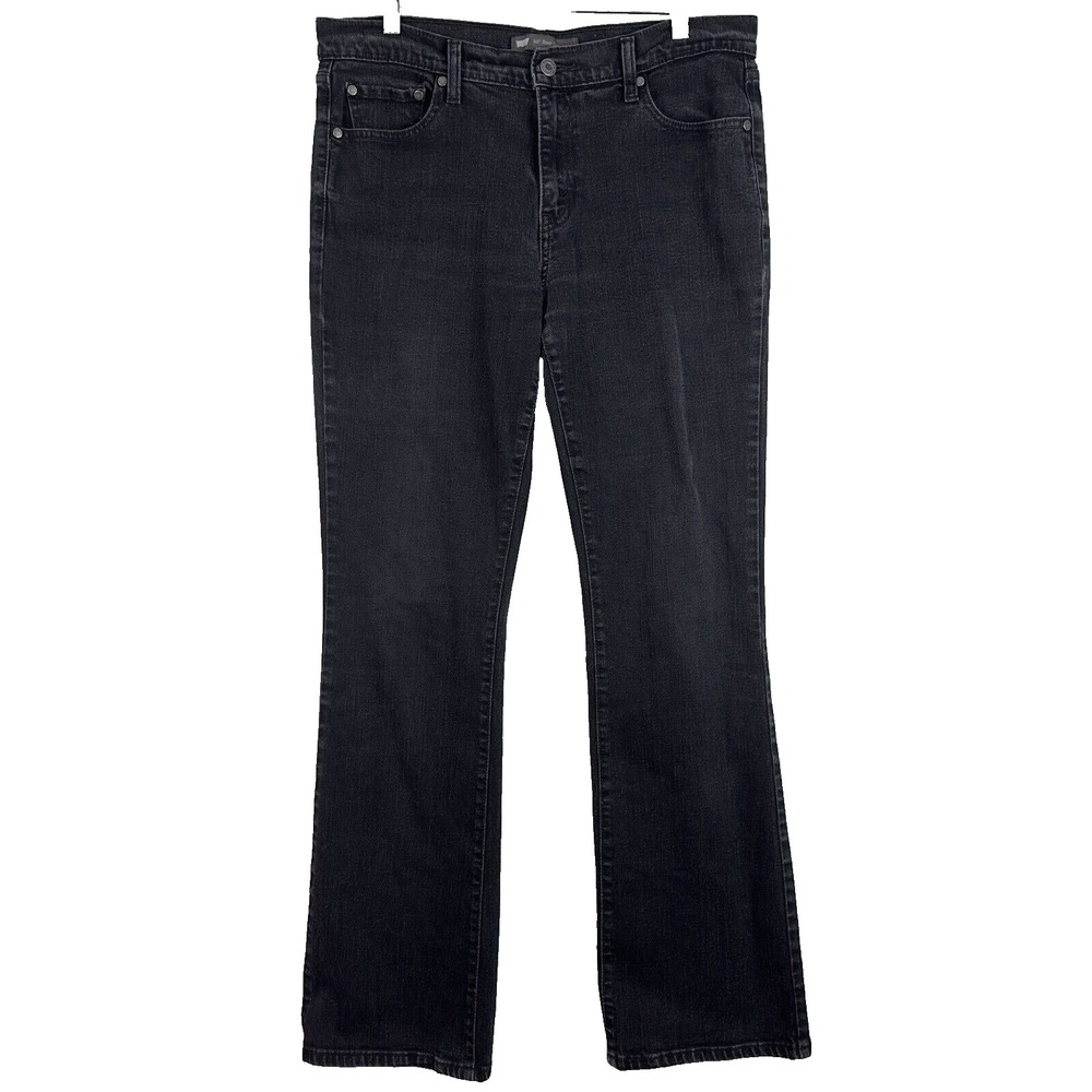 Levis 515 Bootcut Jeans Womens 12 Long Black Mid Rise Stretch Denim Y2K